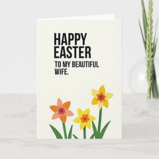 Happy Easter Beautiful Wife Card カード (正面)