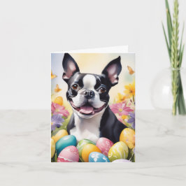 Happy Easter Boston Terrier シーズンカード