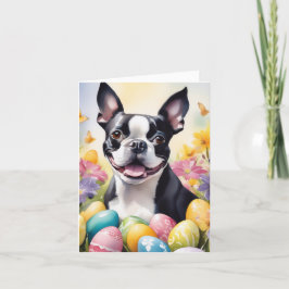 Happy Easter Boston Terrier シーズンカード