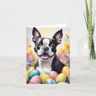 Happy Easter Boston Terrier シーズンカード