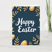 Happy Easter Botanical Art Card カード (正面)