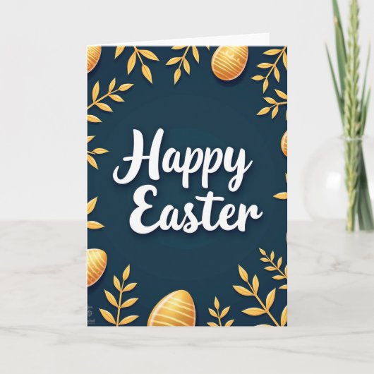 Happy Easter Botanical Art Card カード (正面)