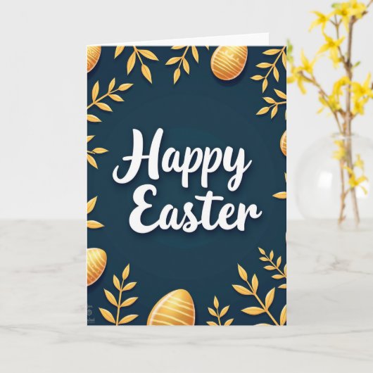 Happy Easter Botanical Art Card カード (黄色い花)