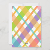 Happy Easter Bright Plaid Photo Card シーズンカード (裏面)