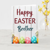 Happy Easter Brother Polka Dot Card カード (黄色い花)