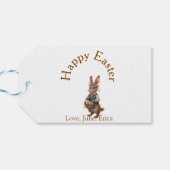 Happy Easter brown bunny with eggs love add name  ギフトタグ (裏面横)