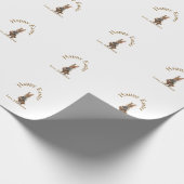 Happy Easter brown bunny with eggs love add name  ラッピングペーパー (角)