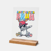 Happy Easter Bruh Bunny Dab Rabbit Dance Boys Kids アクリルサイン (傾斜)