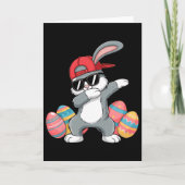 Happy Easter Bruh Bunny Dab Rabbit Dance Boys Kids カード (正面)