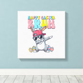 Happy Easter Bruh Bunny Dab Rabbit Dance Boys Kids キャンバスプリント (インサイチュ (ウッドフロア))