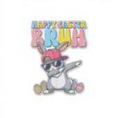 Happy Easter Bruh Bunny Dab Rabbit Dance Boys Kids シール (正面)