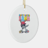 Happy Easter Bruh Bunny Dab Rabbit Dance Boys Kids セラミックオーナメント (右)