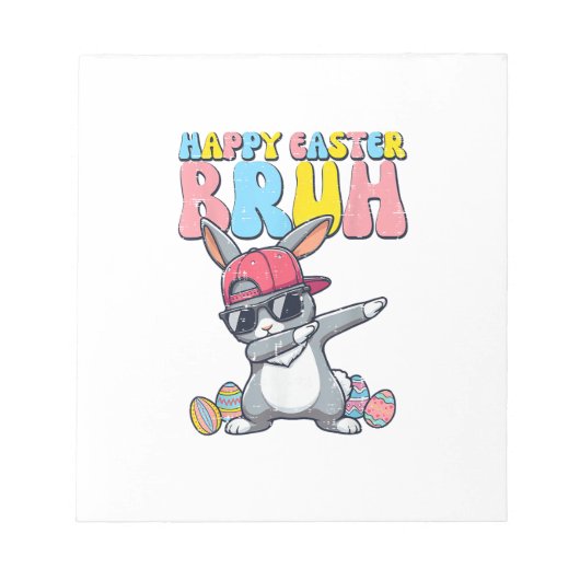 Happy Easter Bruh Bunny Dab Rabbit Dance Boys Kids ノートパッド (正面)