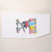 Happy Easter Bruh Bunny Dab Rabbit Dance Boys Kids バスタオル (バスタオル)