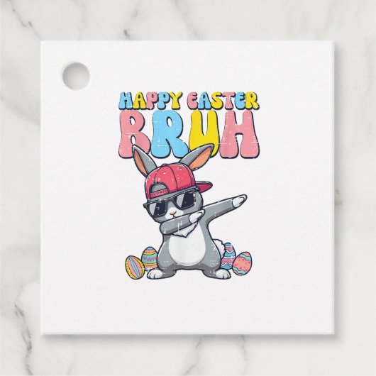 Happy Easter Bruh Bunny Dab Rabbit Dance Boys Kids フェイバータグ (正面)