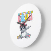Happy Easter Bruh Bunny Dab Rabbit Dance Boys Kids ラージ壁時計 (傾斜)