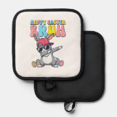 Happy Easter Bruh Bunny Dab Rabbit Dance Boys Kids 鍋敷き (正面/裏面)