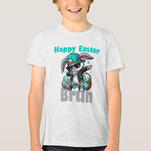 Happy Easter Bruh, Easter Bunny Dabbing  トライブレンドＴシャツ (正面)