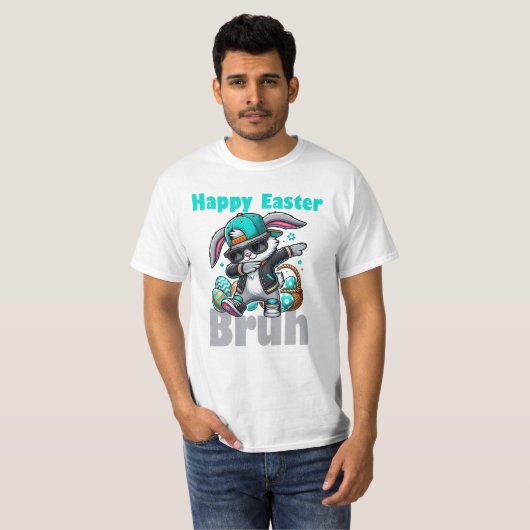Happy Easter Bruh, Easter Bunny Dabbing Tシャツ (正面フル)