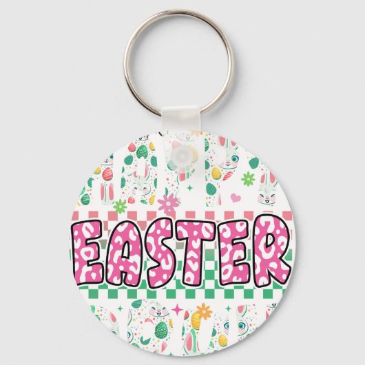 happy easter bruh, retro, vintage キーホルダー (正面)