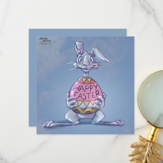 Happy Easter Bunny サンキューカード (正面/裏面インサイチュ)