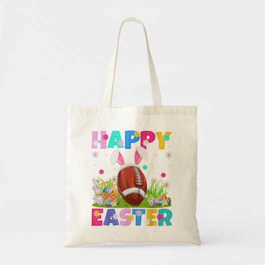 Happy Easter Bunny American Football Easter Sunday トートバッグ (正面)