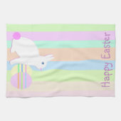 Happy Easter Bunny and Eggs キッチンタオル (横)