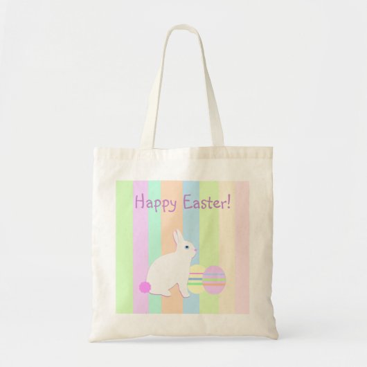 Happy Easter Bunny and Eggs トートバッグ (正面)