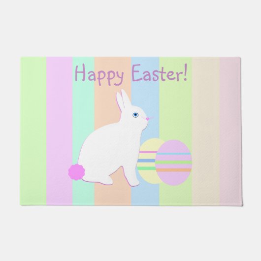 Happy Easter Bunny and Eggs ドアマット (正面)