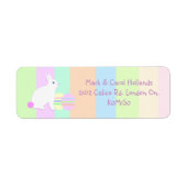 Happy Easter Bunny and Eggs on Stripes ラベル (正面)