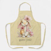 Happy Easter Bunny and Flowers エプロン (正面)