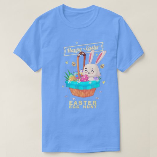 Happy Easter Bunny Basket Egg Hunt Cute  Tシャツ (デザイン正面)