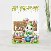 HAPPY EASTER Bunny Card – Custom Text Available カード (正面)