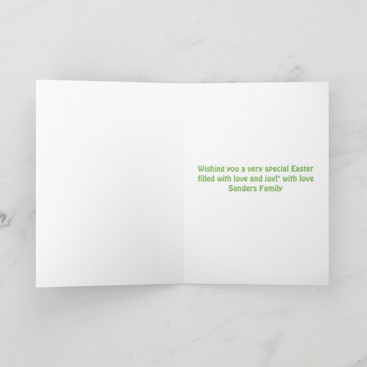 HAPPY EASTER Bunny Card – Custom Text Available カード (内部)