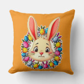 Happy Easter Bunny – Colorful Spring Art almofada クッション (正面)