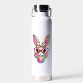 Happy Easter Bunny Coquette Bow Brushstroke Easter ウォーターボトル (正面)