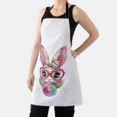 Happy Easter Bunny Coquette Bow Brushstroke Easter エプロン (インサイチュ)