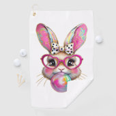Happy Easter Bunny Coquette Bow Brushstroke Easter ゴルフタオル (インサイチュ)