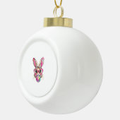Happy Easter Bunny Coquette Bow Brushstroke Easter セラミックボールオーナメント (右)