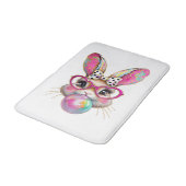 Happy Easter Bunny Coquette Bow Brushstroke Easter バスマット (アングル)