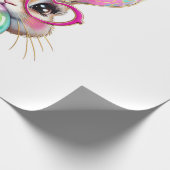 Happy Easter Bunny Coquette Bow Brushstroke Easter ラッピングペーパー (角)