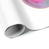 Happy Easter Bunny Coquette Bow Brushstroke Easter ラッピングペーパー (ロールコーナー)