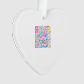 Happy Easter Bunny Coquette Bow Preppy Easter Day オーナメント (正面)