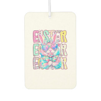 Happy Easter Bunny Coquette Bow Preppy Easter Day  カーエアーフレッシュナー