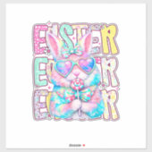 Happy Easter Bunny Coquette Bow Preppy Easter Day  シール (シート)