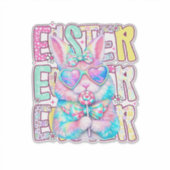 Happy Easter Bunny Coquette Bow Preppy Easter Day  シール (正面)