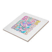 Happy Easter Bunny Coquette Bow Preppy Easter Day  タイル (側面)