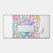 Happy Easter Bunny Coquette Bow Preppy Easter Day  デスクマット (キーボード&マウス)
