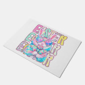 Happy Easter Bunny Coquette Bow Preppy Easter Day  ドアマット (アングル)