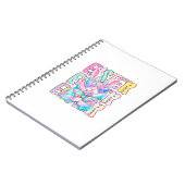 Happy Easter Bunny Coquette Bow Preppy Easter Day  ノートブック (左側)